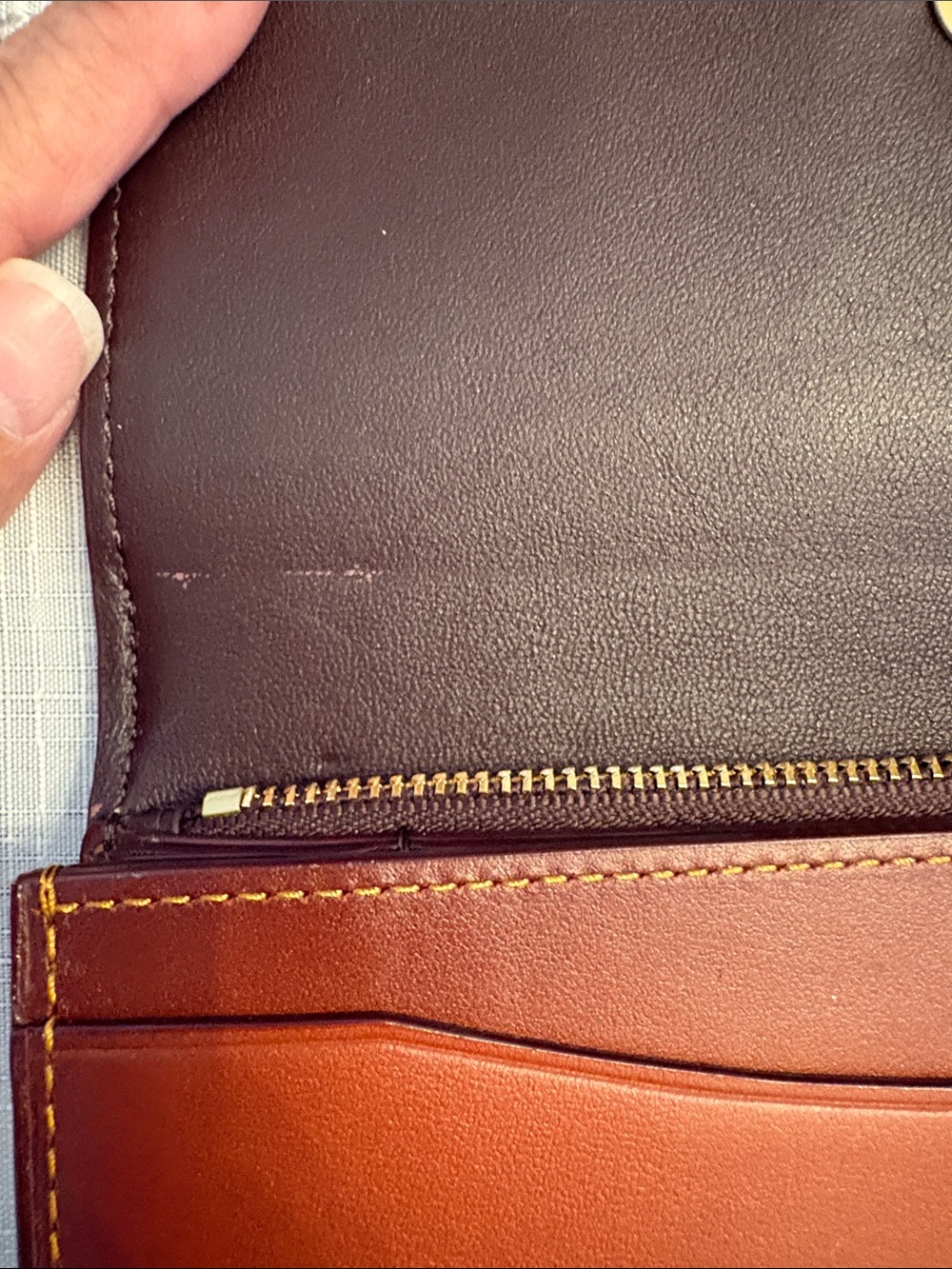 Coach Brown Signature Floral Turnlock Continental Wallet with Gold Hardware - Picture 4 of 11
